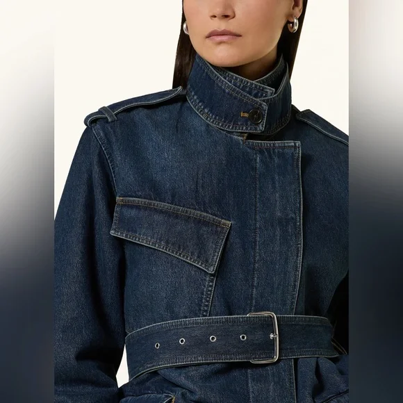 NWT Free People Closed Denim Trench Jacket - Picture 4 of 8